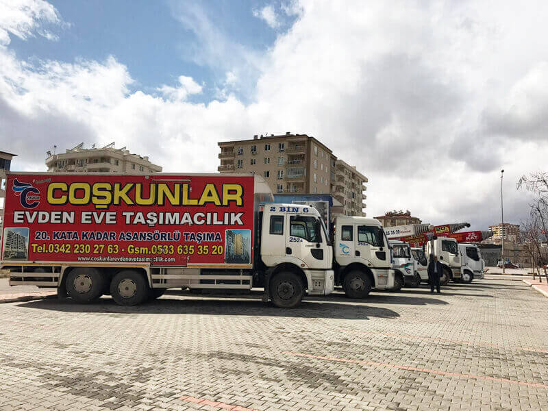 Gaziantep evden eve nakliyat araç filomuz